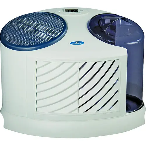 AIRCARE 7D6 100 Evaporative Humidifier, 120 V, 4-Speed, 1000 sq-ft Coverage Area, 2 gal Tank, Digital Control Blue/White