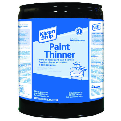 Paint Thinner, Liquid, Aromatic Hydrocarbon, Water White, 5 gal, Can