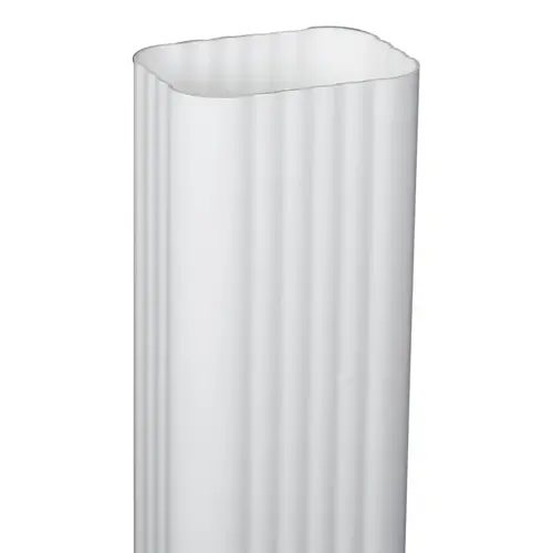 Traditional Downspout, 3 in W, 4 in L, Vinyl, White