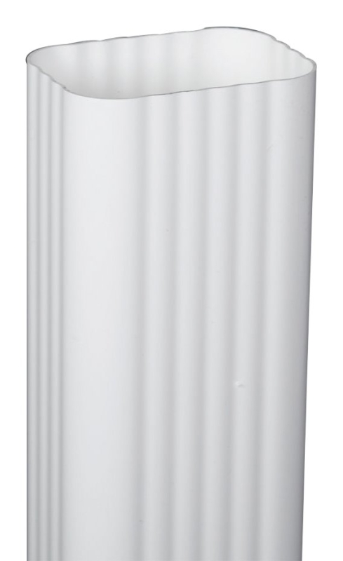 Amerimax M0793 Traditional Downspout, 3 in W, 4 in L, Vinyl, White