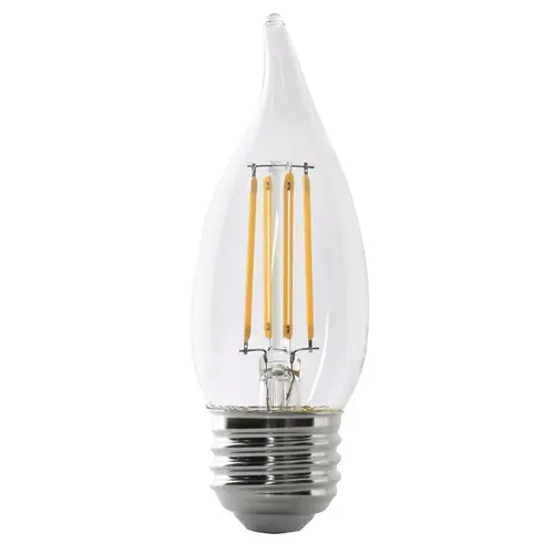 LED Bulb, Decorative, Flame Tip Lamp, 60 W Equivalent, E26 Lamp Base, Dimmable, Clear Pair