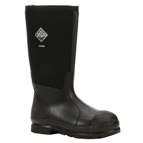 CHORE Series Boots, 6, Black, Rubber Upper
