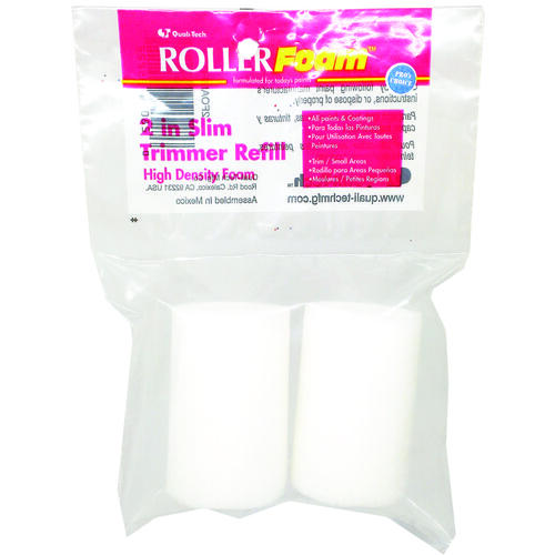 RollerLite 2FOAMFD Slim Trimmer Mini Roller Cover Refill, 2 in L, Foam Cover - pack of 2