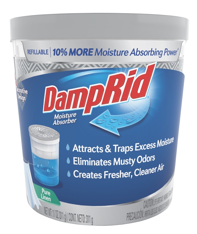 DampRid FG01FSSB Refillable Moisture Absorber, 11 oz Tub, Solid, Fresh White