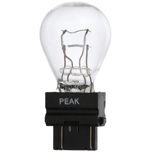 PEAK 3157LL-BPP Miniature Automotive Bulb, 12.8 V, 27 W, Incandescent Lamp, Wedge Base, Clear Light Pair