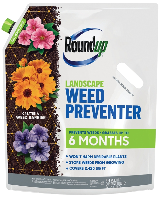 Roundup 4385203 Landscape Weed Preventer, Granular, 13 lb Yellow