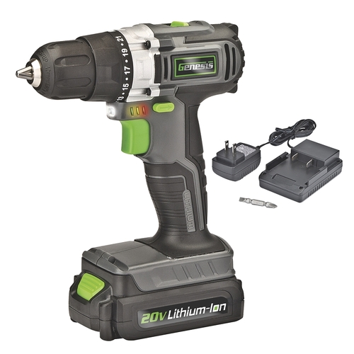 Drill/Driver, Battery Included, 20 V, 1.5 mAh, 3/8 in Chuck