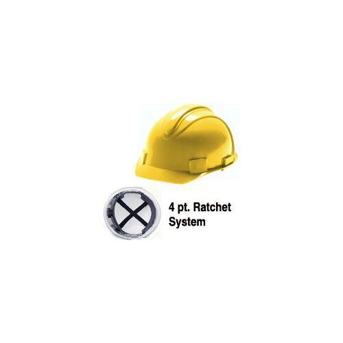 Hard Hat, 11 x 9-1/2 x 8-1/2 in, 4-Point Suspension, HDPE Shell, Yellow, Class: C, E, G