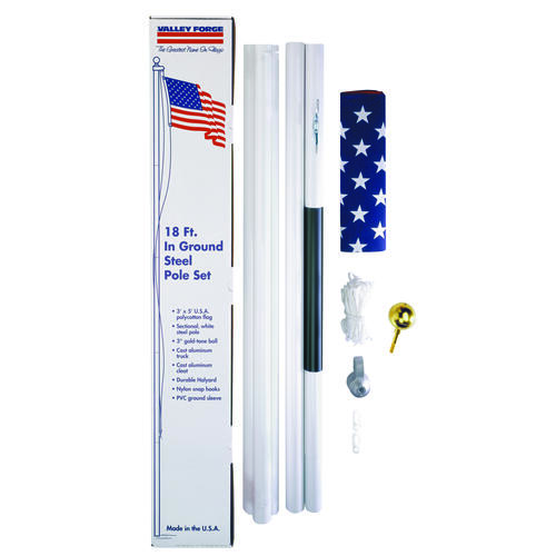 In-Ground Pole Kit, Polycotton Multicolored