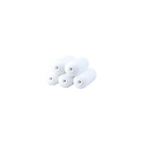 Doors & Trim Mini Roller Cover Refill, 4 in L, Foam Cover, White - pack of 5