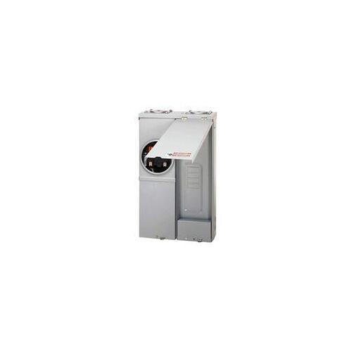 Meter Breaker, 125 A, 2 -Space, 4 -Circuit, Main Lug, NEMA 3R Enclosure Gray