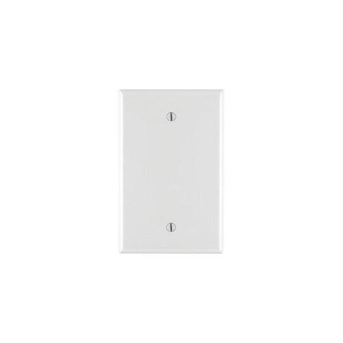Leviton PJ13-W PJ13-W Blank Wallplate, 3-1/8 in L, 4-7/8 in W, 1/4 in Thick, 1 -Gang, Nylon, White, Box Mounting