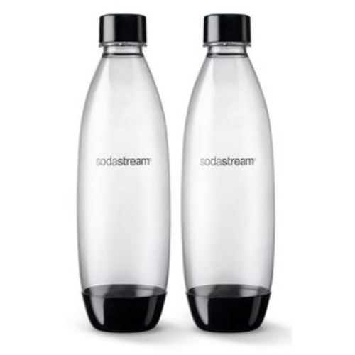 Slim Carbonating Bottle, 1 L Capacity, Plastic, Black - pack of 2