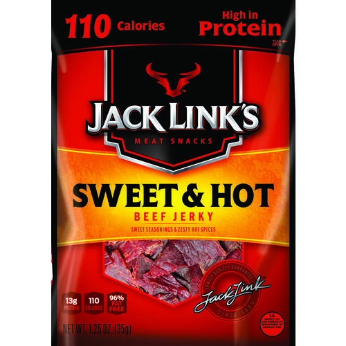 Beef Jerky Jack Link's Sweet & Hot 1.25 oz Bagged - pack of 10