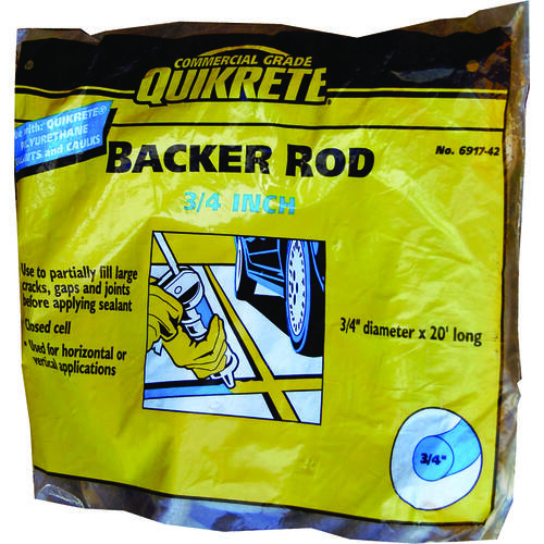 Quikrete 691742 Backer Rod, 3/4 in Dia, 20 ft L, Polyurethane