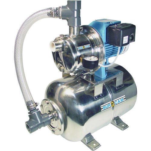 Burcam 506547SS Jet Pump, 7.6/3.8 A, 115/230 V, 0.75 hp, 1 in Connection, 25 ft Max Head, 900 gph, Stainless Steel