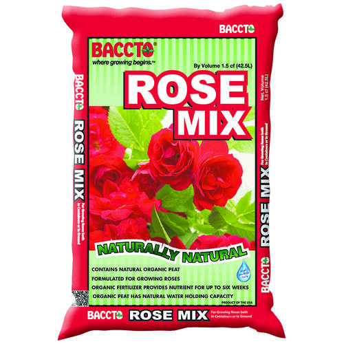 BACCTO 1915 Rose Mix Soil, Solid, Dark Brown/Light Brown, 11/2 cuft Bag