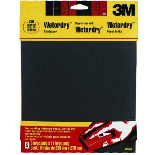 Sandpaper 11" L X 9" W 320 Grit Silicon Carbide - pack of 50