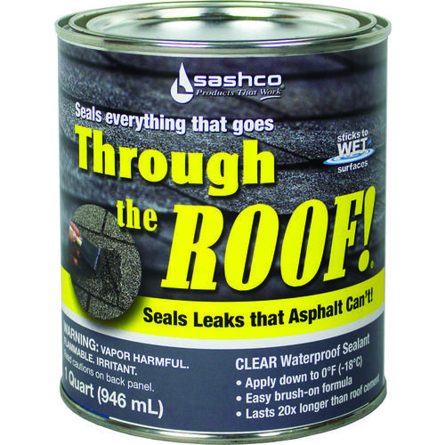 Through the Roof 14023 Cement and Patching Sealant, Clear, Liquid, 1 qt Container