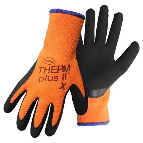 Boss 7843X Extra-Heavy, Stretchable Gloves, XL, Knit Wrist Cuff, Orange Pair