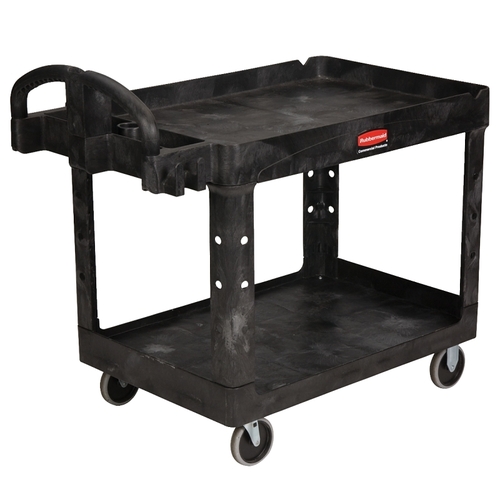 Rubbermaid FG450088BLA Utility Cart, 500 lb Storage, Plastic/Resin, Black