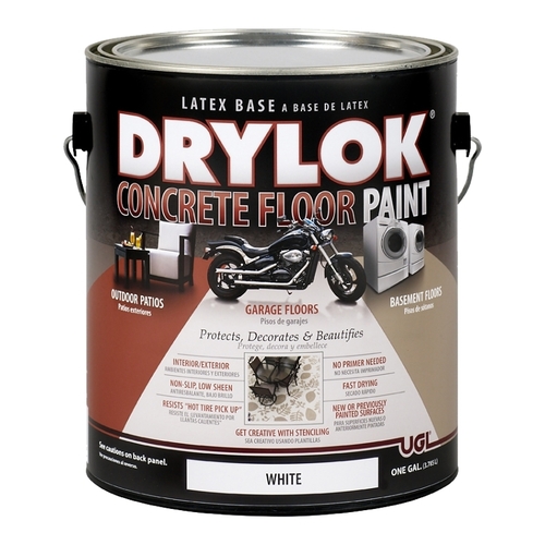 DRYLOK Floor Paint, Flat, White, 1 gal Can