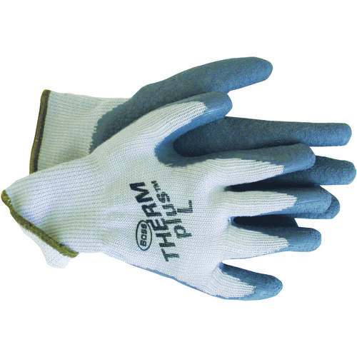 plus Protective Gloves, Unisex, L, Knit Wrist Cuff, Acrylic Glove, Gray/White