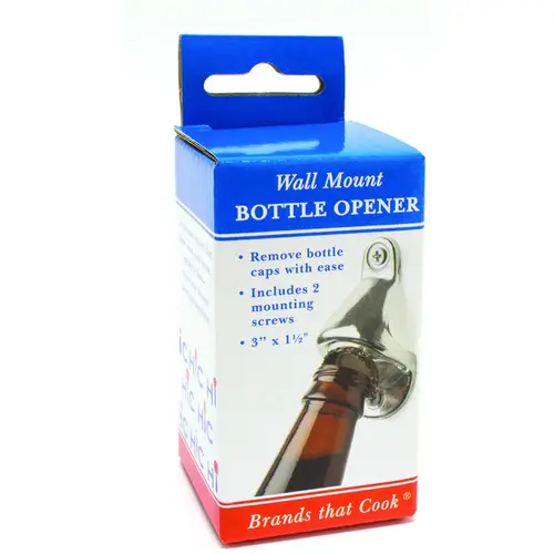 Bottle Opener, Aluminum, 3 in OAL Silver