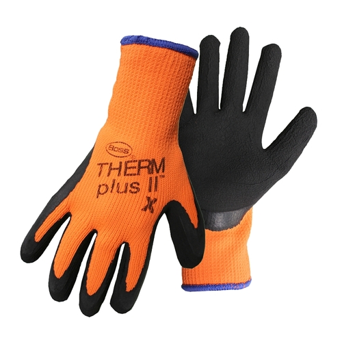 Boss 7843M Extra-Heavy, Stretchable Gloves, M, Knit Wrist Cuff, Orange