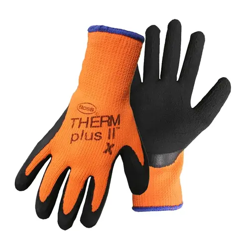 Boss 7843M Extra-Heavy, Stretchable Gloves, M, Knit Wrist Cuff, Orange Pair