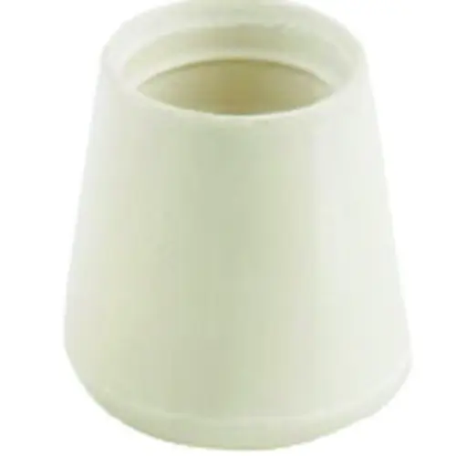 Furniture Leg Tip, Round, Rubber, Off-White, 7/8 in Dia - pack of 24