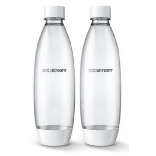 SodaStream 1741261010 Slim Carbonating Bottle, 1 L Capacity, Plastic, White - pack of 2