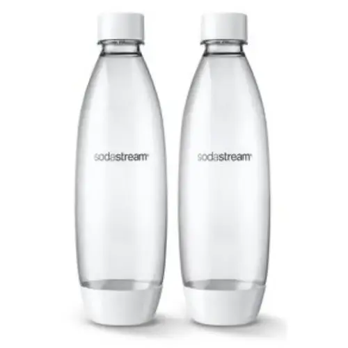 Slim Carbonating Bottle, 1 L Capacity, Plastic, White  - 2 per pack x4 packs