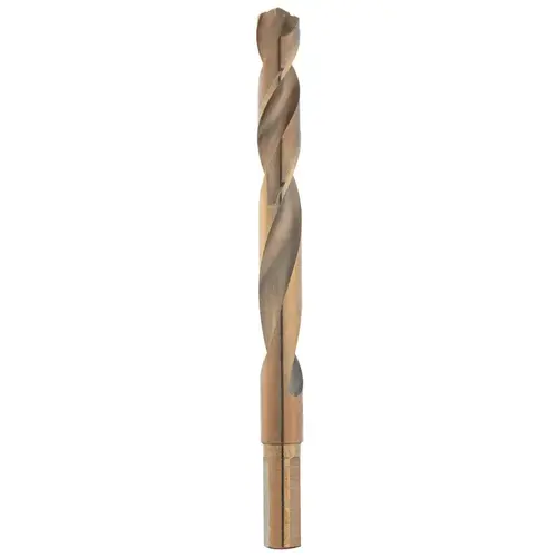 RED HELIX Drill Bit, 15/32 in Dia, 5.12 in OAL, 3/8 in Dia Shank, 3-Flat, Reduced Shank