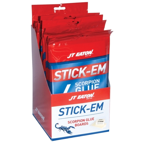 Stick-Em Scorpion Glue Board, Solid, Petroleum, Clear/Pale Yellow, 4 Pack - pack of 4