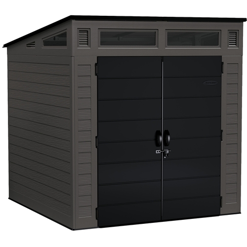 Suncast BMS7780 Storage Shed, 317 cu-ft Capacity, 7 ft 2-1/2 in W, 7 ft 3-1/2 in D, 7 ft 5-1/2 in H, Resin
