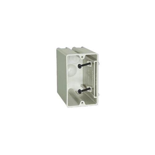 SLIDERBOX SB-1 SB-1 Electrical Box, 1 -Gang, 2 -Outlet, 1 -Knockout, 1/2 in Knockout, PVC, Beige/Tan