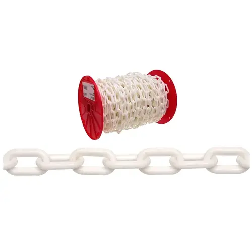 Chain 60 ft. Lock Link Plastic 2" D X 60 ft. L White