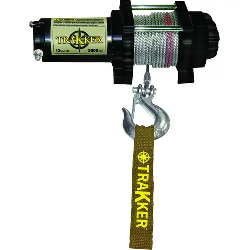 Winch, Electric, 12 VDC, 3000 lb Powder-Coated