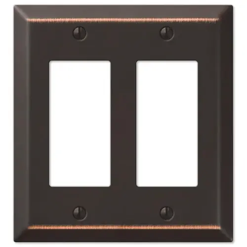 Century Wallplate, 4-15/16 in L, 4-9/16 in W, 2 -Gang, Steel, Bronze