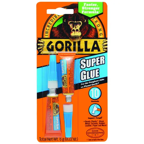 Super Glue, Liquid, Irritating, Straw/White Water, 3 g Tube - pack of 2