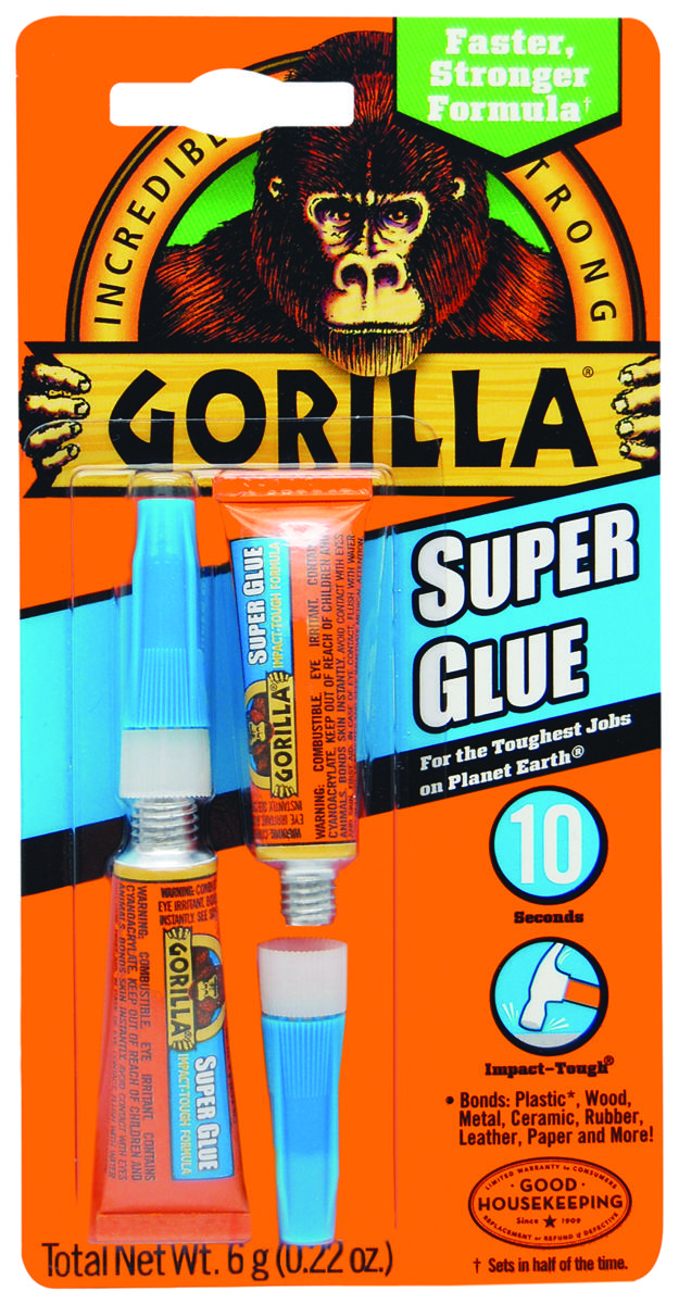 Gorilla 7800109 Super Glue, Liquid, Irritating, Straw/White Water, 3 g Tube - pack of 2