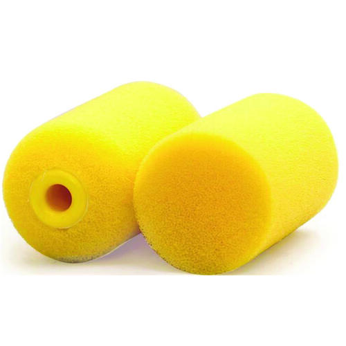 Roller Cover, 3/8 in Thick Nap, 2 in L, Foam Cover, Yellow Pair