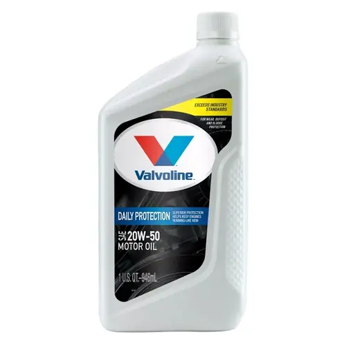 Valvoline 822344 Daily Protection Synthetic Blend Motor Oil, 20W-50, 1 qt Bottle Amber