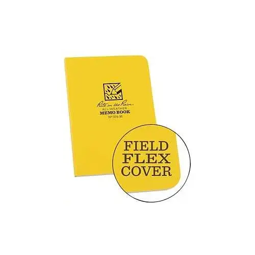 Memo Book All-Weather 3-1/2" W X 5" L Perfect Bound Yellow - pack of 6