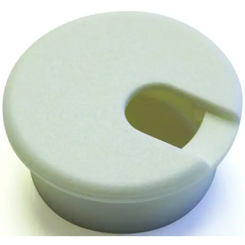 Desk Grommet, 1-1/2 in Dia Cable, Polystyrene, Pure White