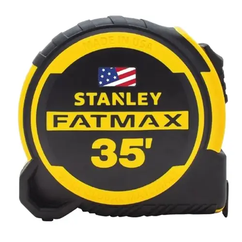 FMHT36335S Tape Measure, 35 ft L Blade, 1-1/4 in W Blade, Steel Blade, ABS Case, Black/Yellow Case