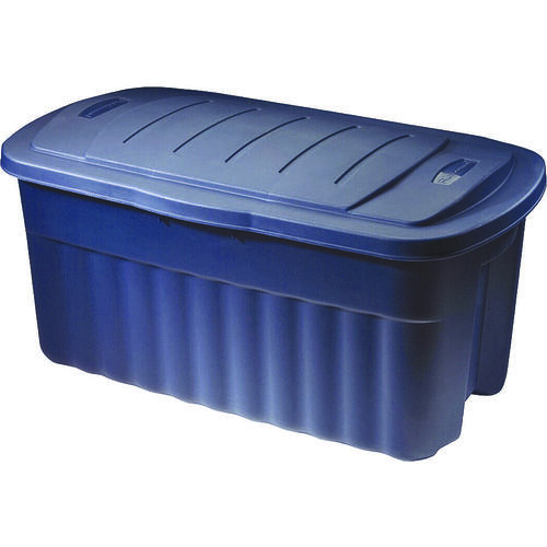 Storage Container, Polyethylene, Dark Indigo, 36.9 in L, 21.3 in W, 18.3 in H