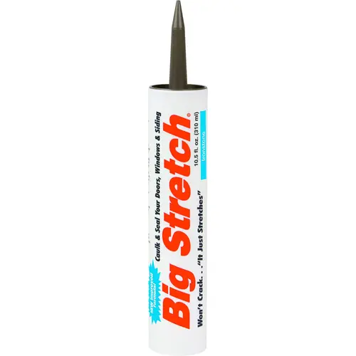 Big Stretch 10020 Acrylic Caulk, Ironstone, -30 to 250 deg F, 10.5 oz Cartridge