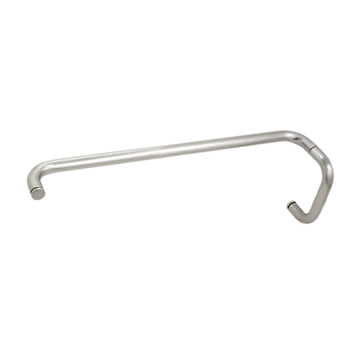 Satin Chrome 6" Pull Handle and 24" Towel Bar BM Series Combination Without Metal Washers